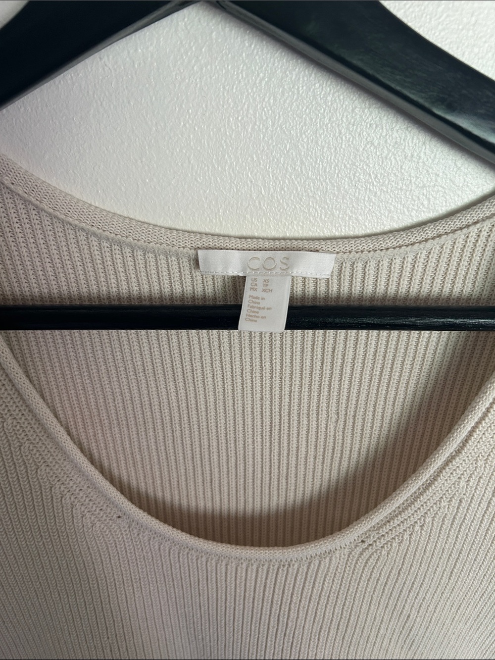COS Ribbed Long Tank Top - Cream - Picture 2 of 3